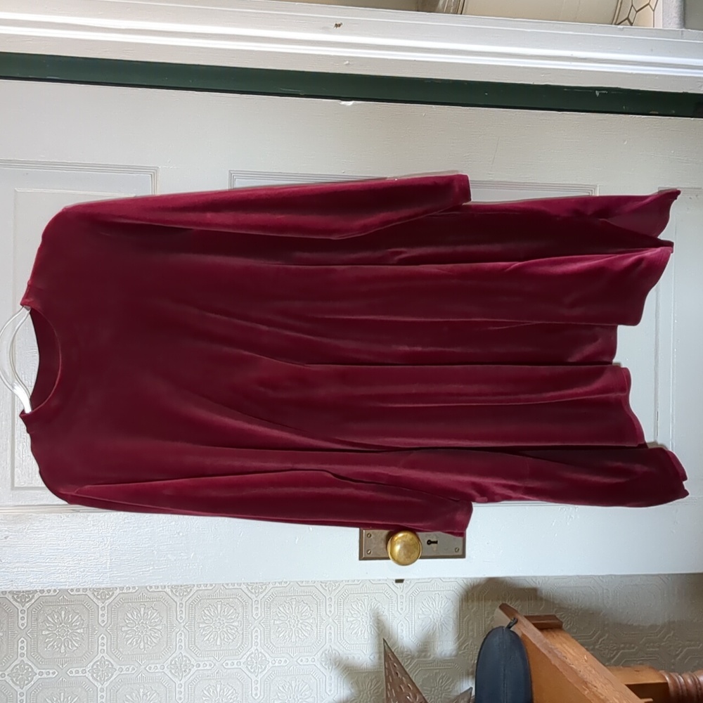 J. Jill Velvet Tunic Dress in Deep Wine